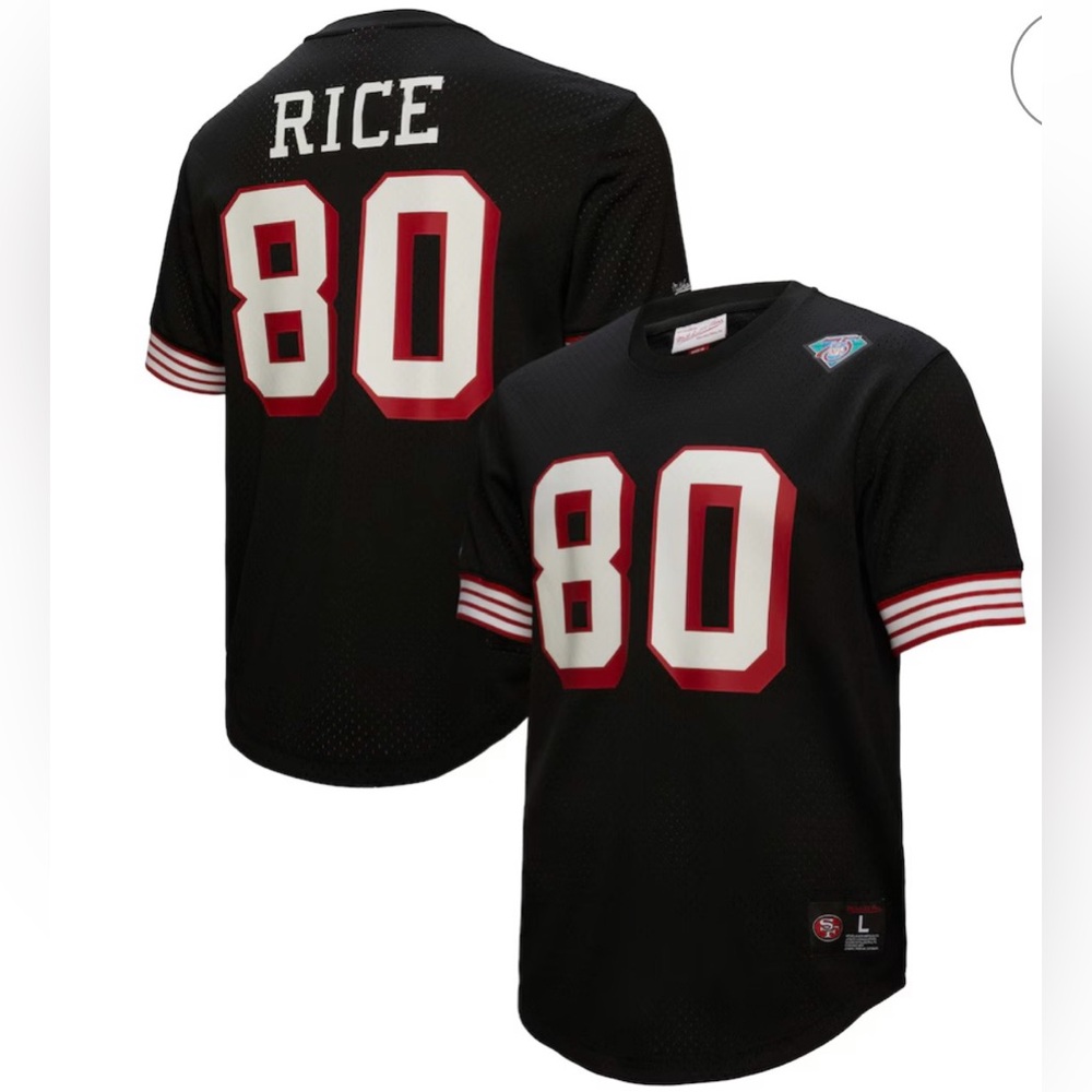 🏈Mitchell & Ness Jerry Rice 49ers Black Mesh Top XL NWT